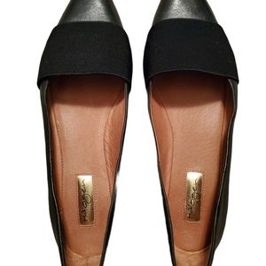 HALOGEN Black Slip On Leah LEATHER shoes size 7.5